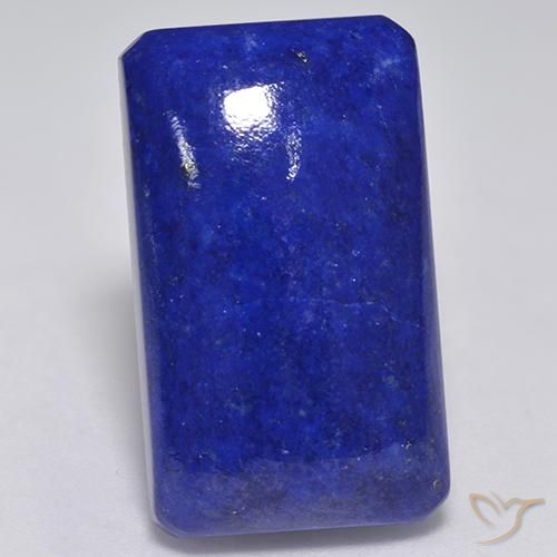 28.26ct Натуральный Интенсивный темно-синий Лазурит, Изумрудная огранка, Непрозрачный