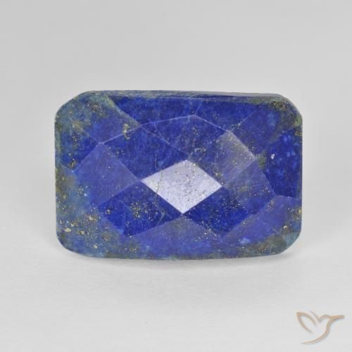 13.36ct Натуральный Ярко-голубой Лазурит, Изумрудная огранка, Непрозрачный
