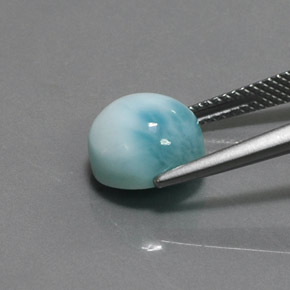 5.15 карата, натуральный Синий / Голубой Ларимар, Огранка Круг, Непрозрачный