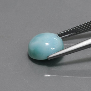 4.16 карата, натуральный Синий / Голубой Ларимар, Огранка Круг, Непрозрачный