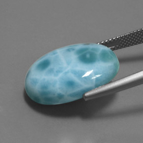 15.77 карата, натуральный Синий / Голубой Ларимар, Огранка Овал, Непрозрачный