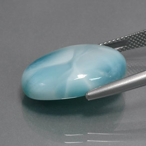 15.28 карата, натуральный Синий / Голубой Ларимар, Овал, Непрозрачный