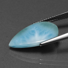 5.33 карата, натуральный Зелено-голубой Ларимар, Форма груши, Непрозрачный