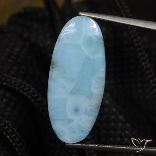 8.26ct Натуральный Аква-синий Ларимар, Овал, Непрозрачный