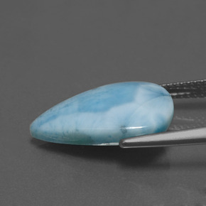 5.60 карата, натуральный Зелено-голубой Ларимар, Форма груши, Непрозрачный