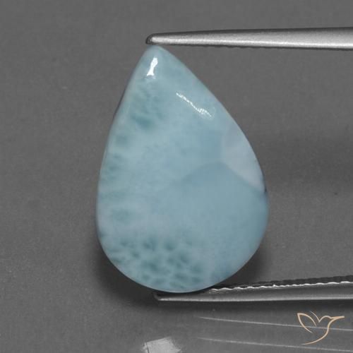 7.69ct Натуральный Светло-синий Ларимар, Форма груши, Непрозрачный