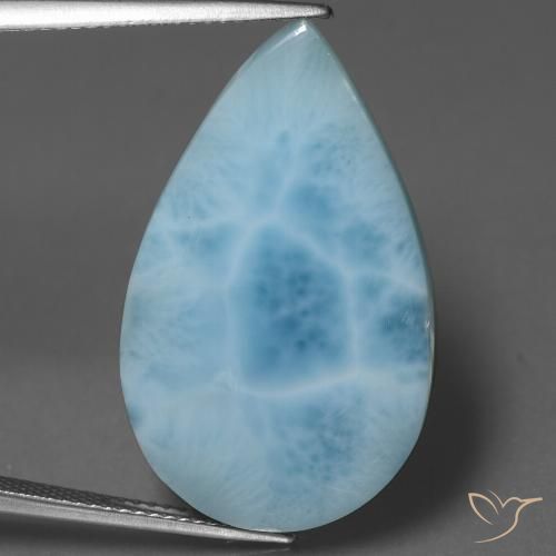 18.24ct Натуральный Аква-синий Ларимар, Форма груши, Непрозрачный
