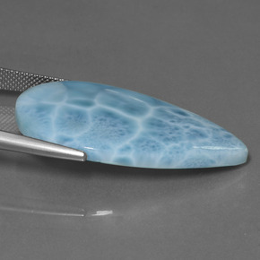 28.91 карата, натуральный Синий / Голубой Ларимар, Форма груши, Непрозрачный