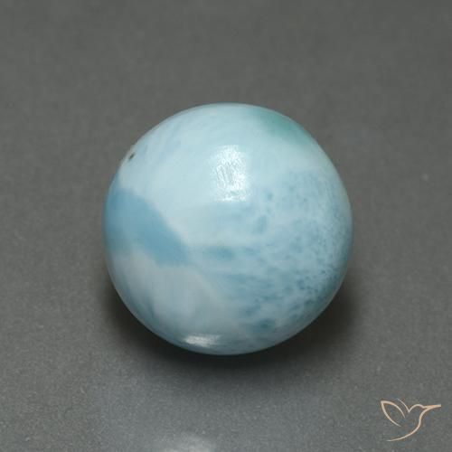6.37ct Натуральный Светло-синий Ларимар, Круглый, Непрозрачный