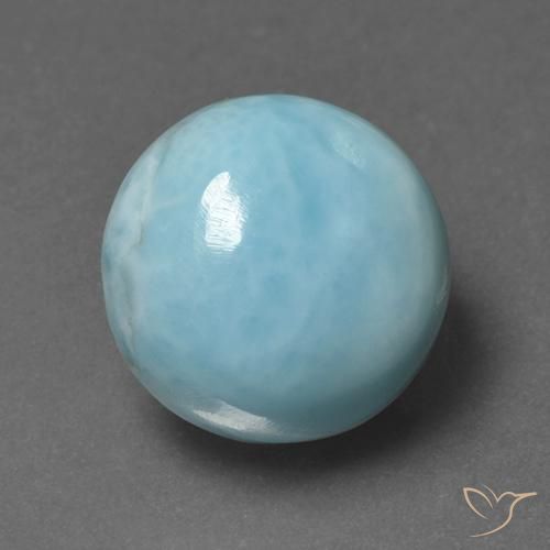 6.89ct Натуральный Небесно Голубой Ларимар, Круглый, Непрозрачный
