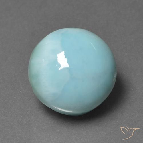 6.92ct Натуральный Светло-синий Ларимар, Круглый, Непрозрачный
