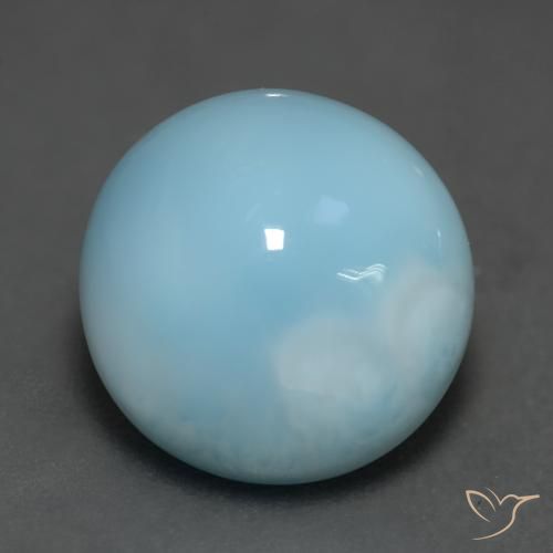 6.20ct Натуральный Аква-синий Ларимар, Круглый, Полупрозрачный