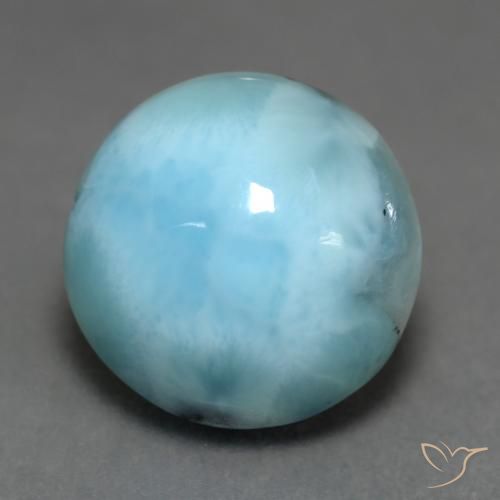 6.50ct Натуральный Светло-синий Ларимар, Круглый, Непрозрачный