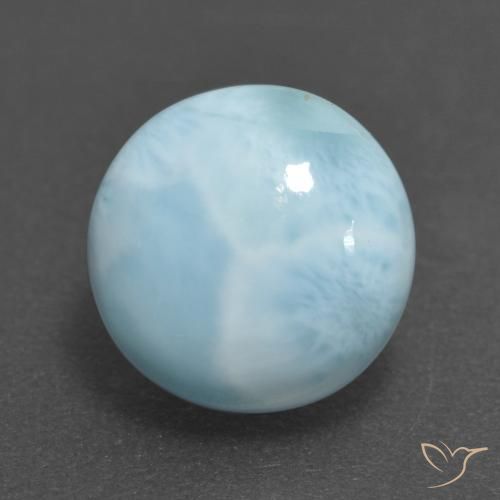 3.26ct Натуральный Светло-синий Ларимар, Круглый, Непрозрачный