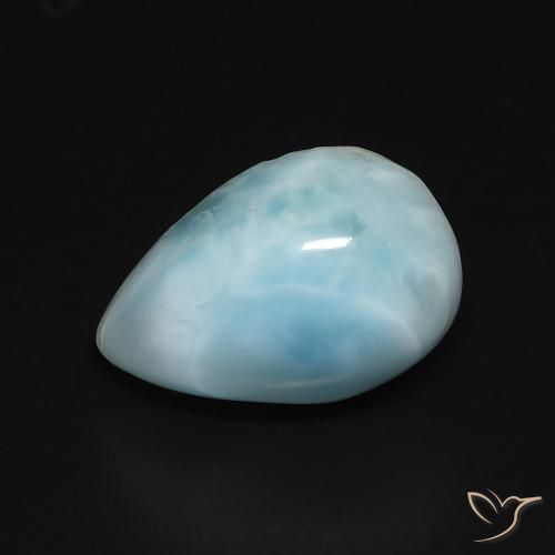 3.28ct Натуральный Светло-сине-зеленый Ларимар, Форма груши, Непрозрачный