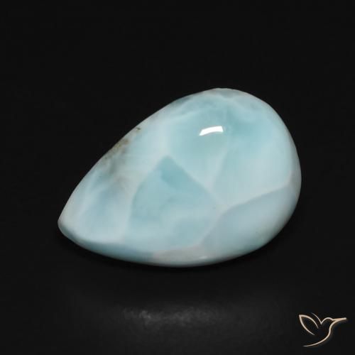 2.74ct Натуральный Сине-зеленый Ларимар, Форма груши, Непрозрачный