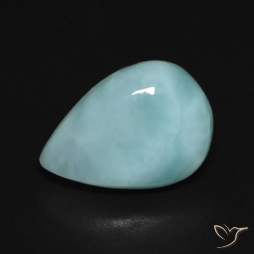 3.35ct Натуральный Сине-зеленый Ларимар, Форма груши, Непрозрачный