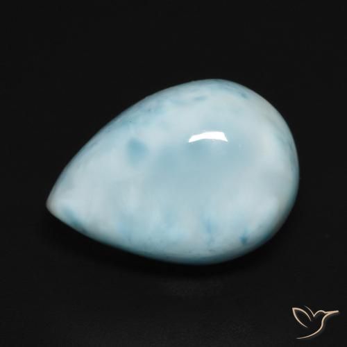 6.36ct Натуральный Светло-зеленовато-синий Ларимар, Форма груши, Непрозрачный