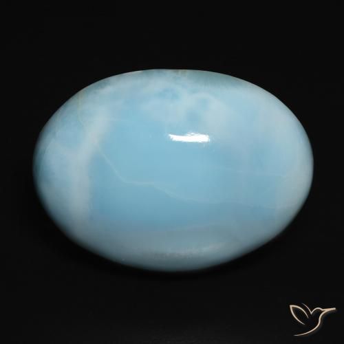 17.89ct Натуральный Светло-сине-зеленый Ларимар, Овал, Непрозрачный