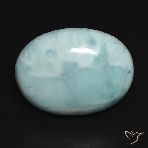 15.28ct Натуральный Светло-зеленовато-синий Ларимар, Овал, Непрозрачный