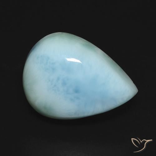 9.38ct Натуральный Светло-зеленовато-синий Ларимар, Форма груши, Непрозрачный