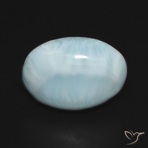 5.29ct Натуральный Светло-зеленовато-синий Ларимар, Овал, Непрозрачный