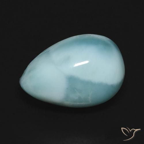 4.75ct Натуральный Светло-зеленовато-синий Ларимар, Форма груши, Непрозрачный
