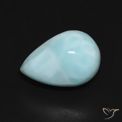 2.94ct Натуральный Светло-зеленовато-синий Ларимар, Форма груши, Непрозрачный