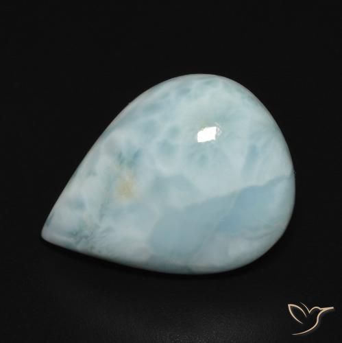 6.65ct Натуральный Светло-зеленовато-синий Ларимар, Форма груши, Непрозрачный