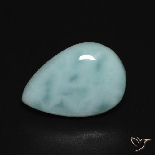 2.76ct Натуральный Сине-зеленый Ларимар, Форма груши, Непрозрачный
