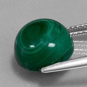 7.00 карата, натуральный Зеленый различных оттенков Малахит, Огранка Круг, Непрозрачный