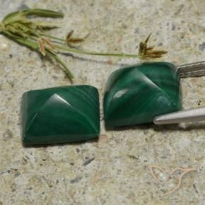 9.58 карата, натуральный Medium Green  Малахит, Огранка Багет, Непрозрачный