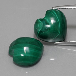  карата, натуральный Зеленый различных оттенков Малахит, Форма сердца, Непрозрачный