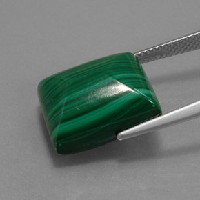 19.65 карата, натуральный Зеленый различных оттенков Малахит, Огранка Багет, Непрозрачный