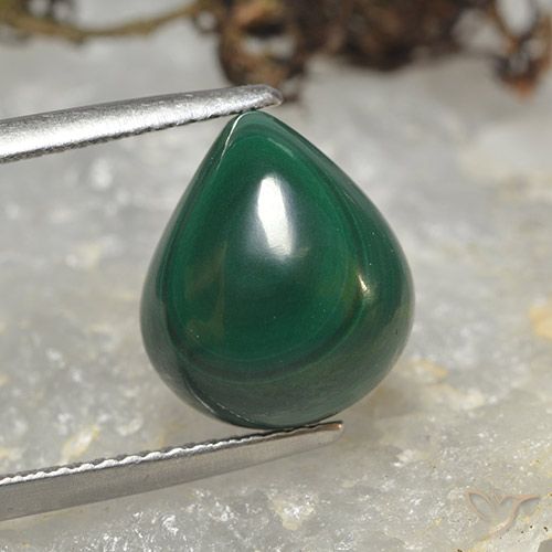 8.54ct Натуральный Зеленый Малахит, Форма груши, Непрозрачный