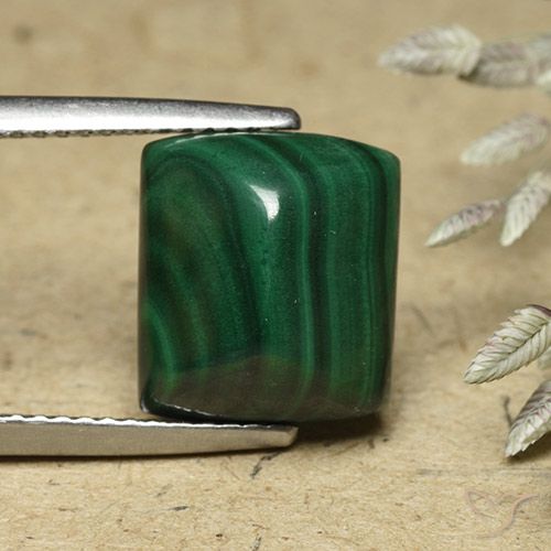 8.76ct Натуральный Средний зеленый Малахит, Огранка Багет, Непрозрачный