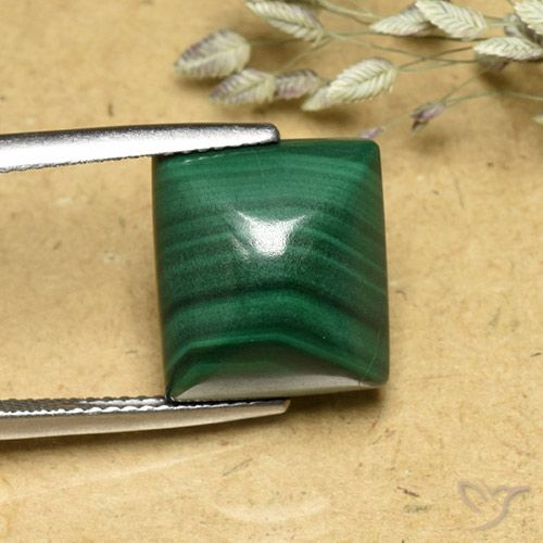 13.91ct Натуральный Средний зеленый Малахит, Огранка Багет, Непрозрачный