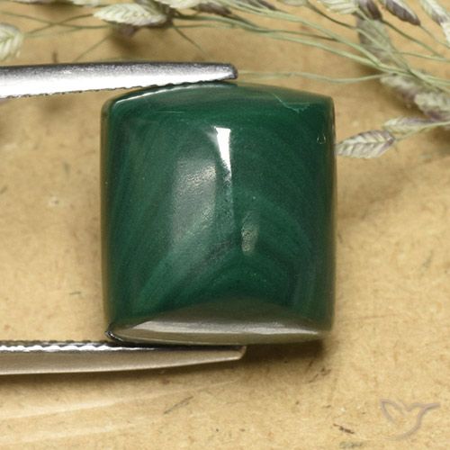 20.38ct Натуральный Средний зеленый Малахит, Огранка Багет, Непрозрачный