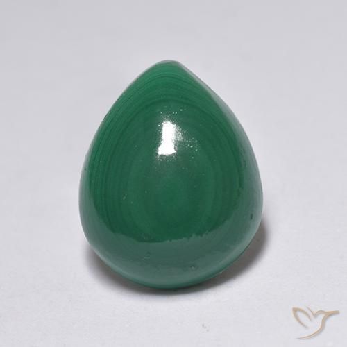 3.26ct Натуральный Средний зеленый Малахит, Форма груши, Непрозрачный