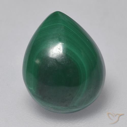 3.91ct Натуральный Зеленый Малахит, Форма груши, Непрозрачный