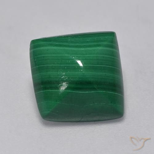 3.66ct Натуральный Зеленый Малахит, Квадрат, Непрозрачный