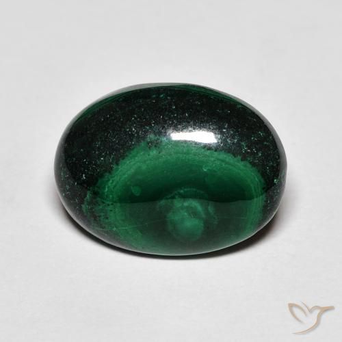 6.48ct Натуральный Темно-зеленый Малахит, Овал, Непрозрачный