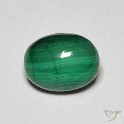 3.26ct Натуральный Средний зеленый Малахит, Овал, Непрозрачный