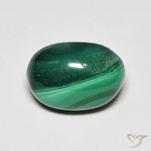 4.40ct Натуральный Темно-зеленый Малахит, Овал, Непрозрачный