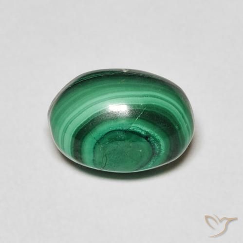 3.36ct Натуральный Темно-зеленый Малахит, Овал, Непрозрачный