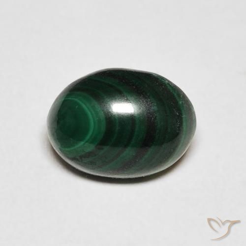 2.90ct Натуральный Темно-зеленый Малахит, Овал, Непрозрачный