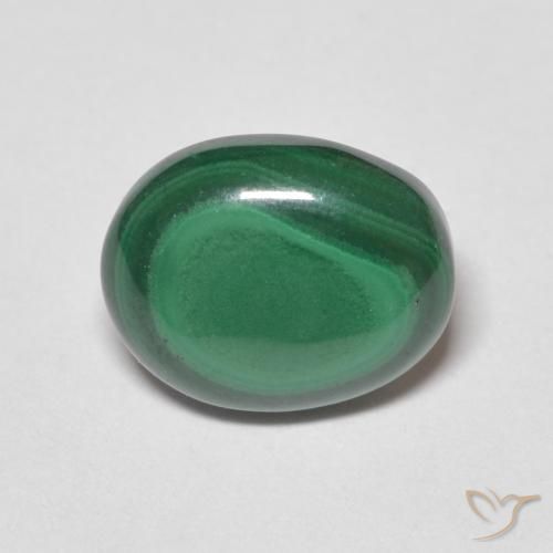 3.08ct Натуральный Средний зеленый Малахит, Овал, Непрозрачный