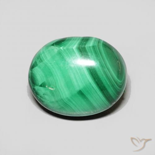 6.68ct Натуральный Средний зеленый Малахит, Овал, Непрозрачный