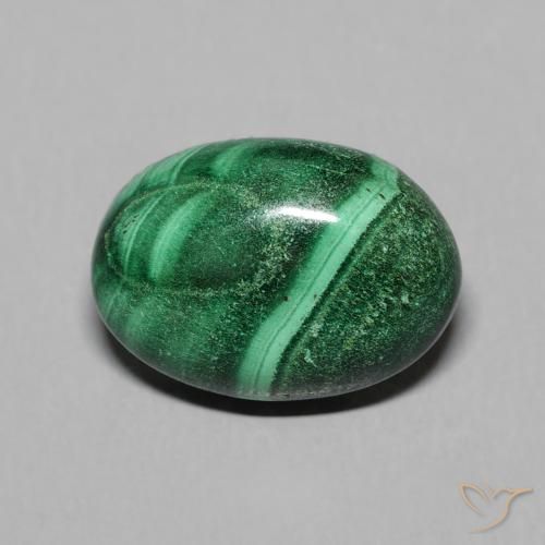 6.88ct Натуральный Средний зеленый Малахит, Овал, Непрозрачный