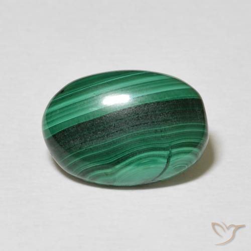3.85ct Натуральный Темно-зеленый Малахит, Овал, Непрозрачный